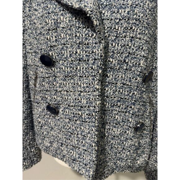 Chico’s Tweed textured open front blazer jacket 1 white shimmer - Picture 9 of 9